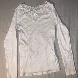 Hanro of Switzerland lace long sleeve